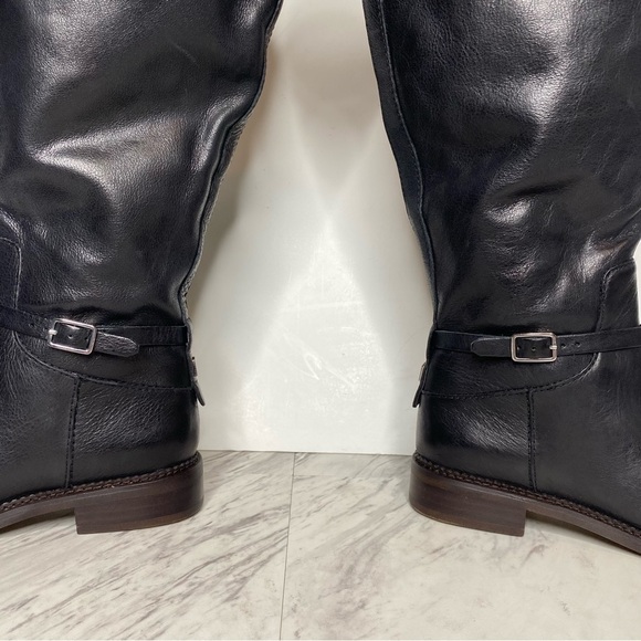 Franco Sarto Haylie Black Leather Wide Calf Tall Boot 5M - Picture 9 of 14